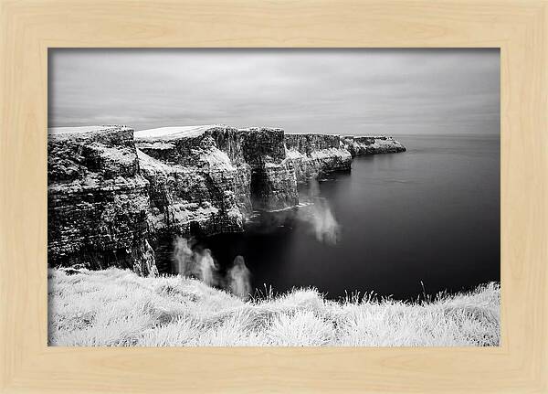 Moher Cliffs In Black And White