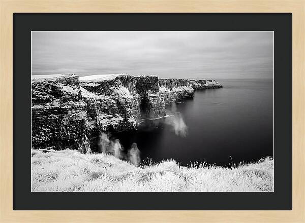Moher Cliffs In Black And White