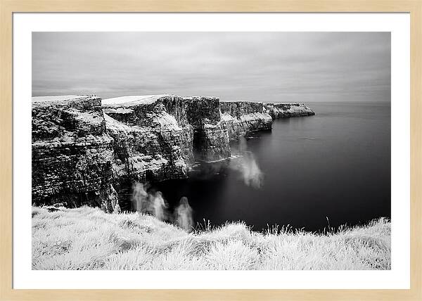 Moher Cliffs In Black And White