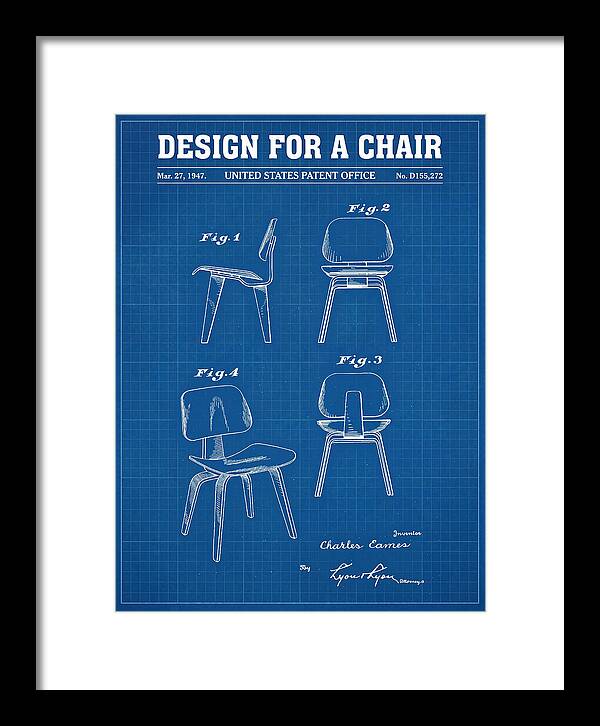 Molded Plywood Chair Eames Blueprint Patent Usd155272s