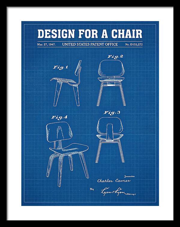 Molded Plywood Chair Eames Blueprint Patent Usd155272s