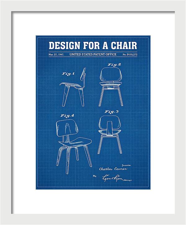 Molded Plywood Chair Eames Blueprint Patent Usd155272s