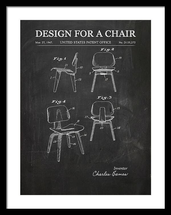Molded Plywood Chair Eames Chalkboard Patent Usd155272s