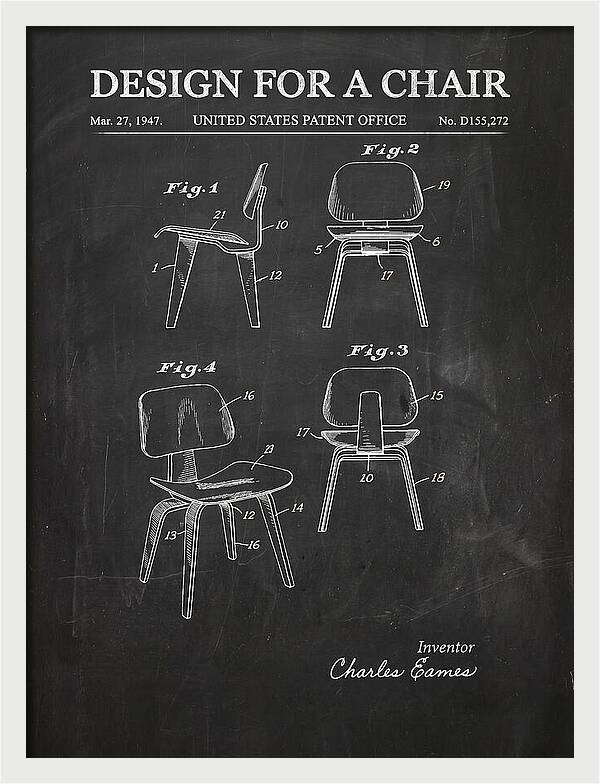 Molded Plywood Chair Eames Chalkboard Patent Usd155272s