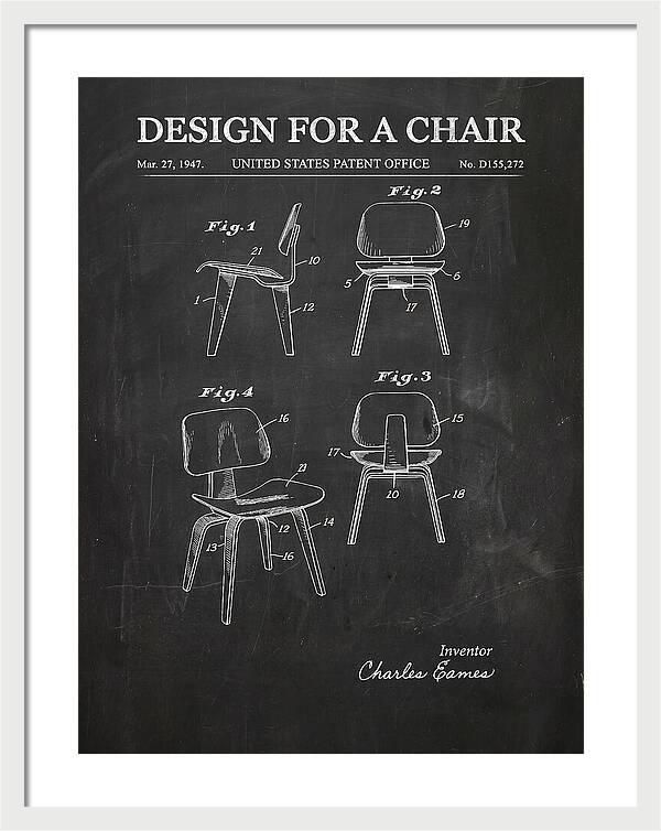 Molded Plywood Chair Eames Chalkboard Patent Usd155272s