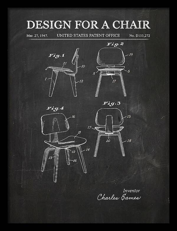 Molded Plywood Chair Eames Chalkboard Patent Usd155272s