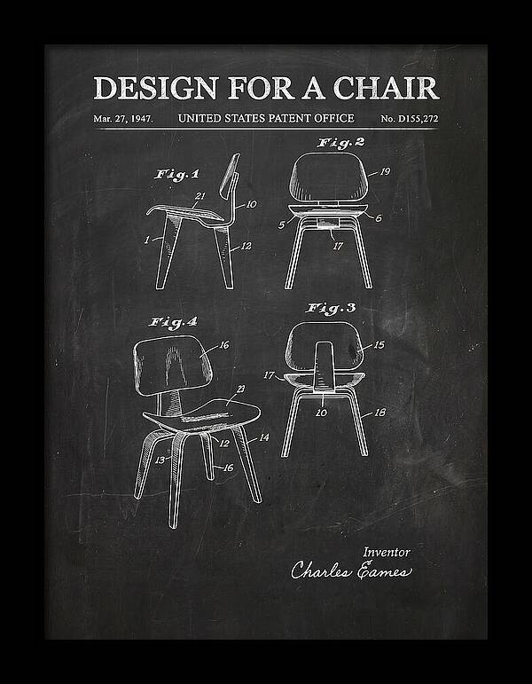 Molded Plywood Chair Eames Chalkboard Patent Usd155272s