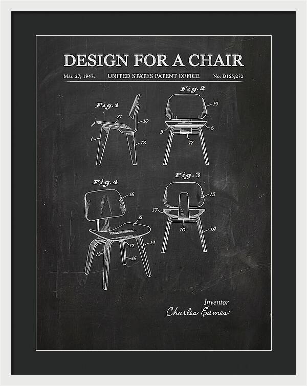 Molded Plywood Chair Eames Chalkboard Patent Usd155272s