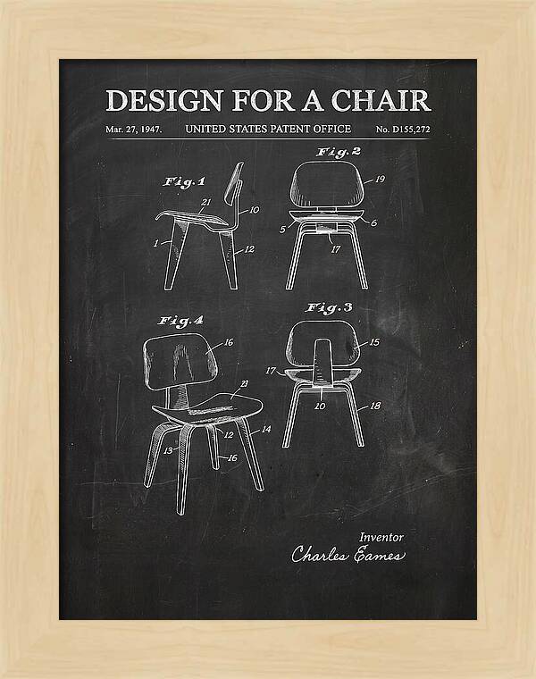 Molded Plywood Chair Eames Chalkboard Patent Usd155272s