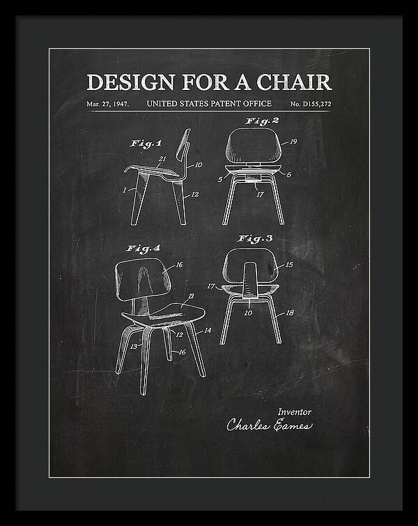 Molded Plywood Chair Eames Chalkboard Patent Usd155272s