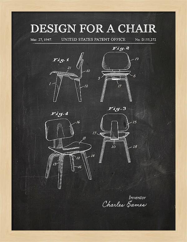 Molded Plywood Chair Eames Chalkboard Patent Usd155272s