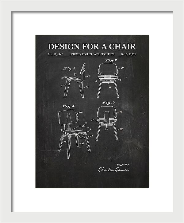 Molded Plywood Chair Eames Chalkboard Patent Usd155272s