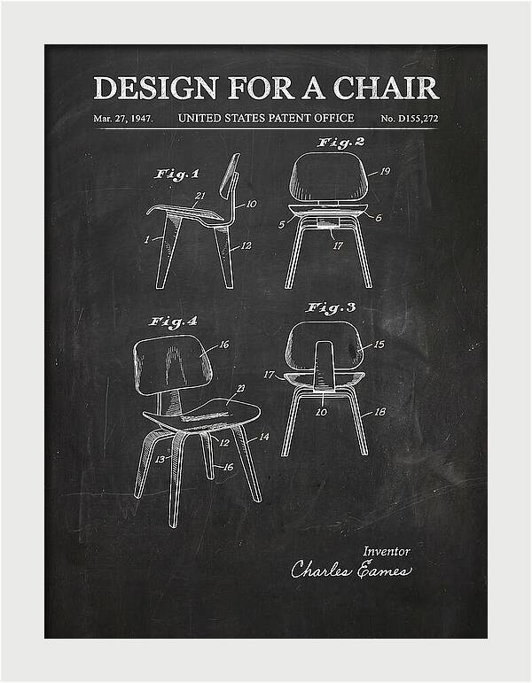 Molded Plywood Chair Eames Chalkboard Patent Usd155272s
