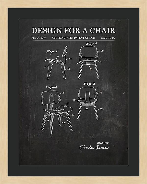 Molded Plywood Chair Eames Chalkboard Patent Usd155272s