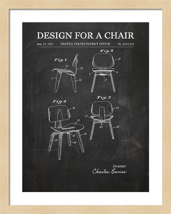 Molded Plywood Chair Eames Chalkboard Patent Usd155272s