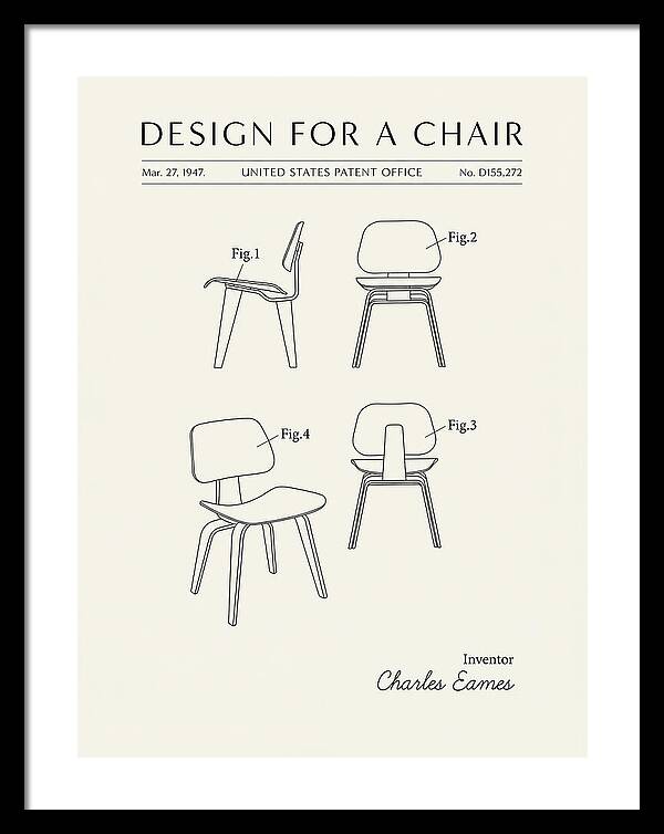 Molded Plywood Chair Eames Minimalist Patent Usd155272s