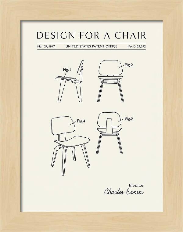 Molded Plywood Chair Eames Minimalist Patent Usd155272s