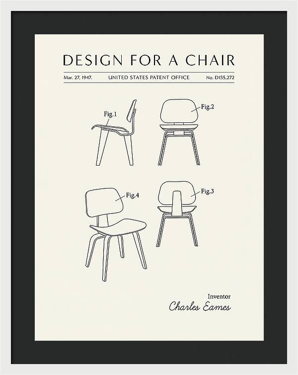 Molded Plywood Chair Eames Minimalist Patent Usd155272s