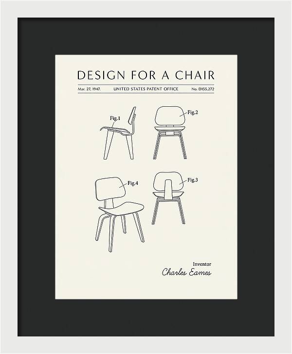 Molded Plywood Chair Eames Minimalist Patent Usd155272s