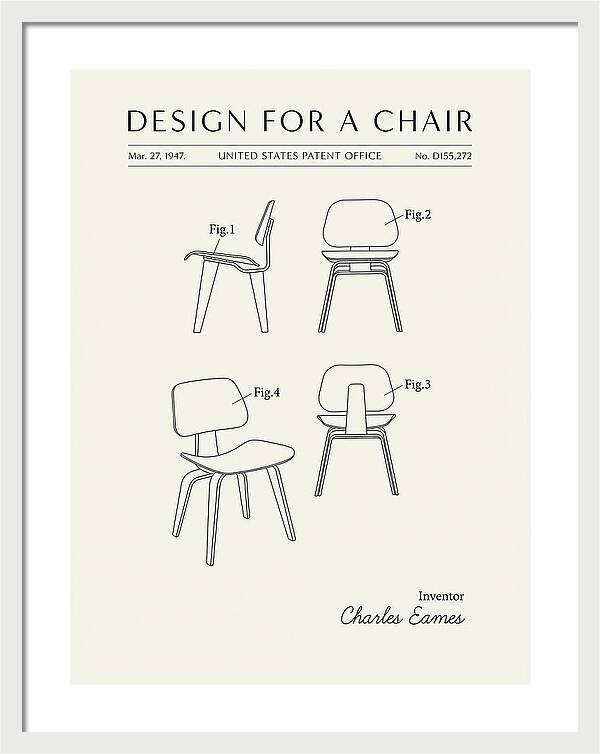 Molded Plywood Chair Eames Minimalist Patent Usd155272s