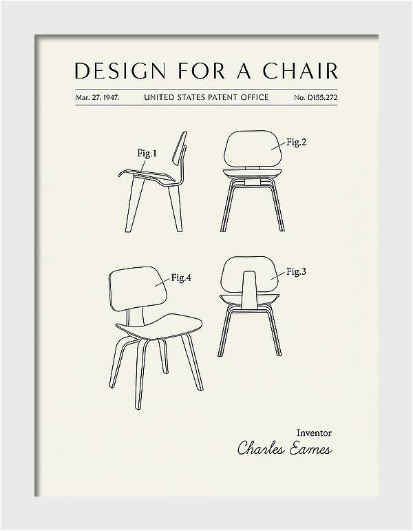 Molded Plywood Chair Eames Minimalist Patent Usd155272s