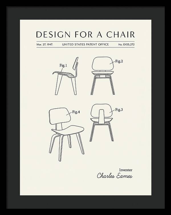 Molded Plywood Chair Eames Minimalist Patent Usd155272s