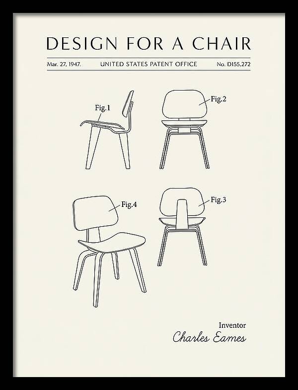 Molded Plywood Chair Eames Minimalist Patent Usd155272s