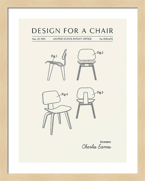 Molded Plywood Chair Eames Minimalist Patent Usd155272s
