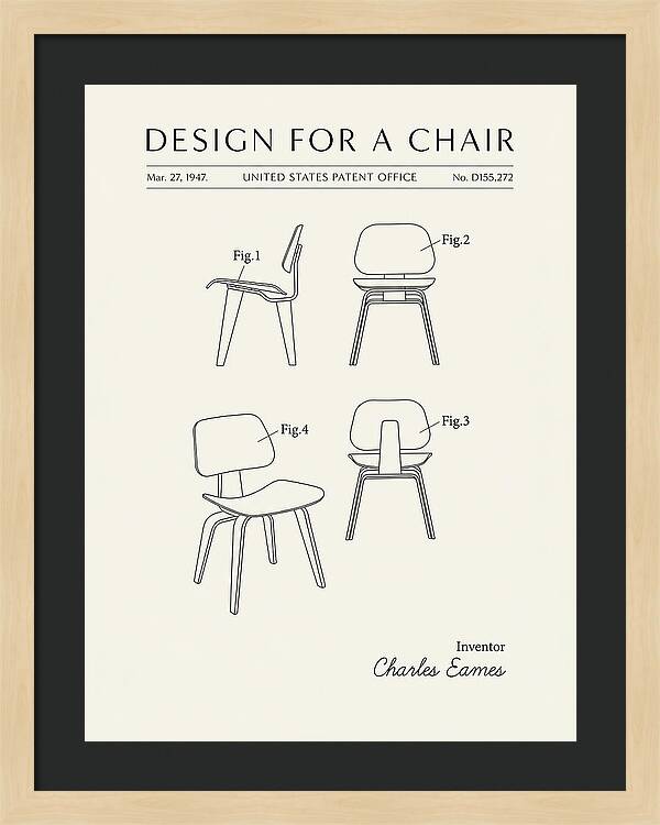 Molded Plywood Chair Eames Minimalist Patent Usd155272s