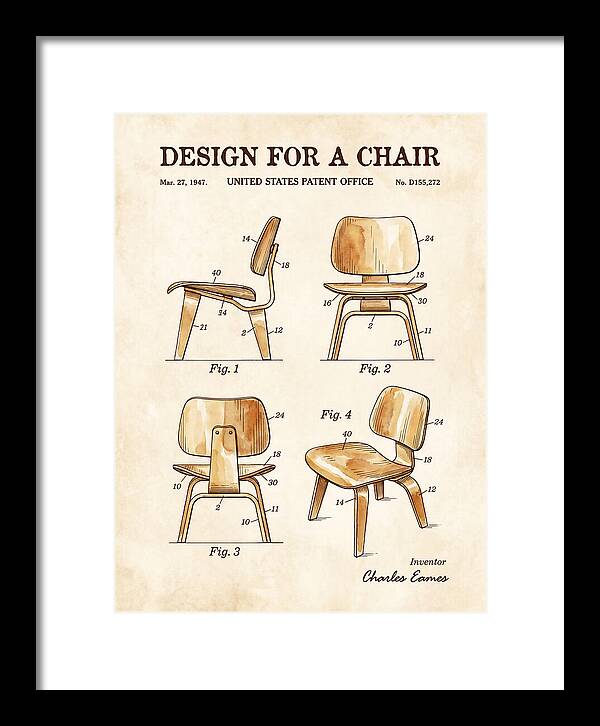 Molded Plywood Chair Eames Watercolor Patent Usd155272s