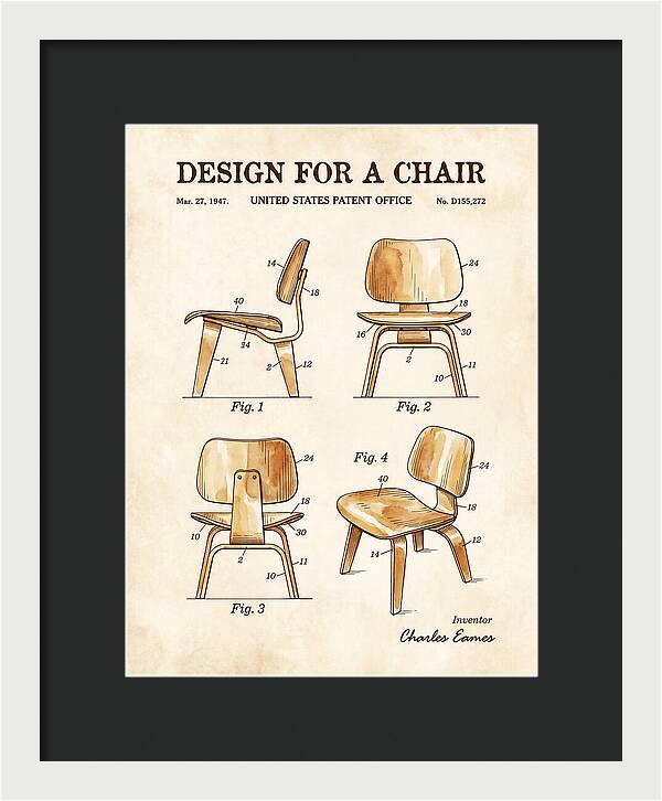 Molded Plywood Chair Eames Watercolor Patent Usd155272s