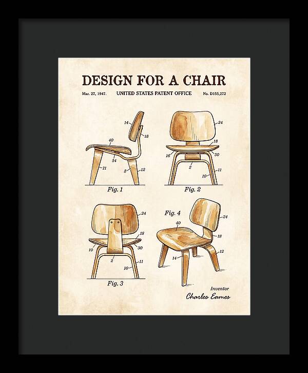 Molded Plywood Chair Eames Watercolor Patent Usd155272s