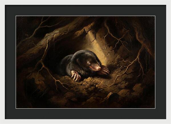 Mole Emerging From Darkness