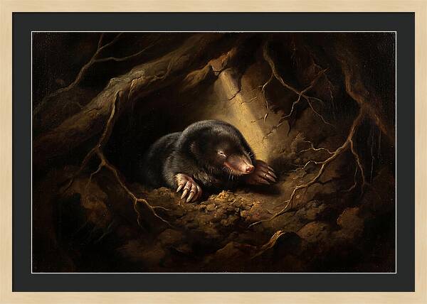 Mole Emerging From Darkness