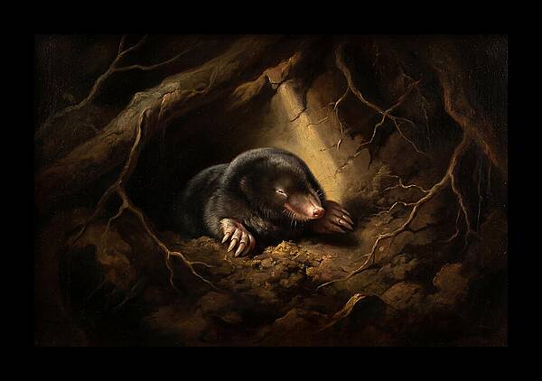 Mole Emerging From Darkness