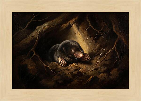 Mole Emerging From Darkness