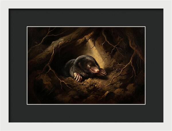 Mole Emerging From Darkness