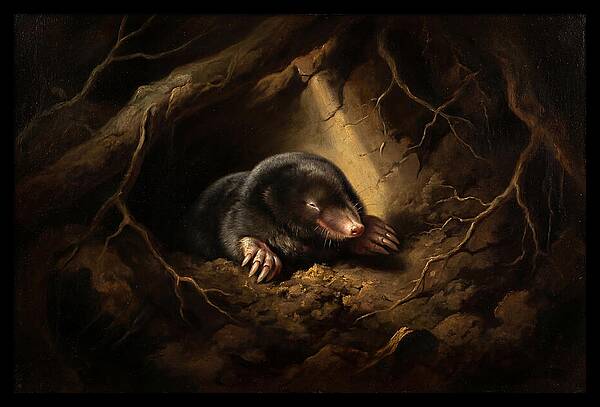 Mole Emerging From Darkness