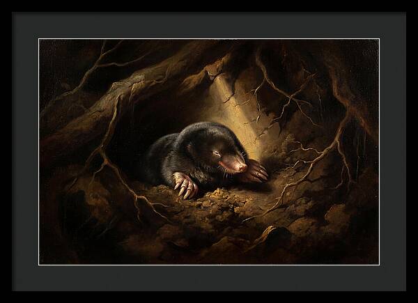 Mole Emerging From Darkness