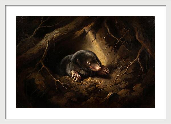 Mole Emerging From Darkness