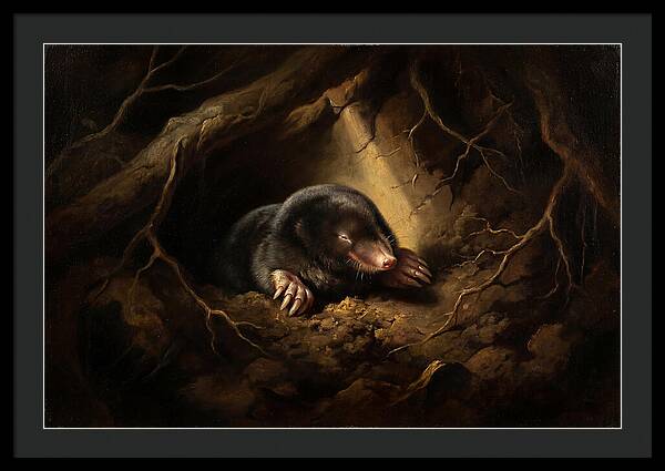 Mole Emerging From Darkness