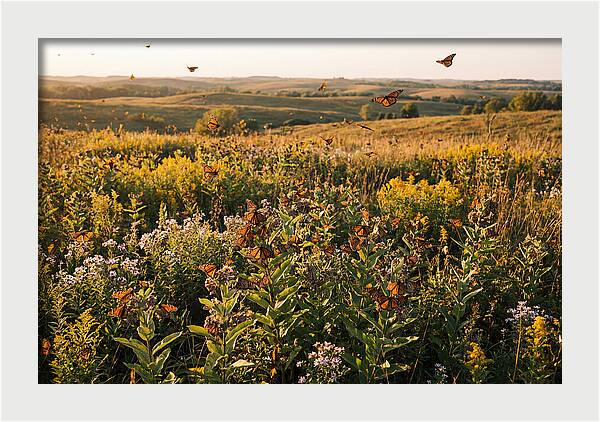 Monarch Butterflies In Flight