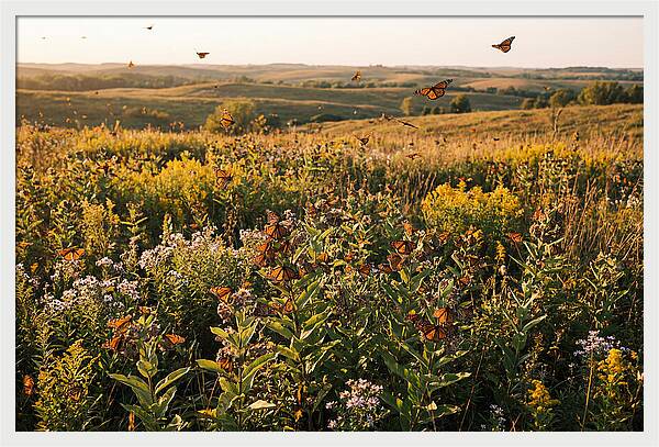 Monarch Butterflies In Flight