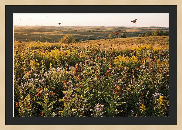 Monarch Butterflies In Flight