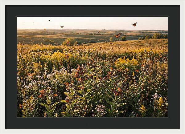 Monarch Butterflies In Flight