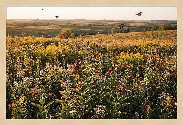 Monarch Butterflies In Flight