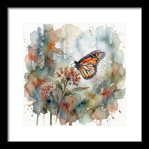 Monarch Butterfly Among Blossoms