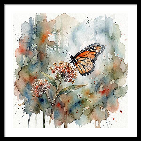 Monarch Butterfly Among Blossoms