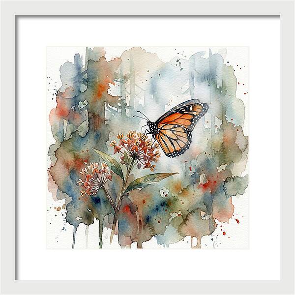 Monarch Butterfly Among Blossoms