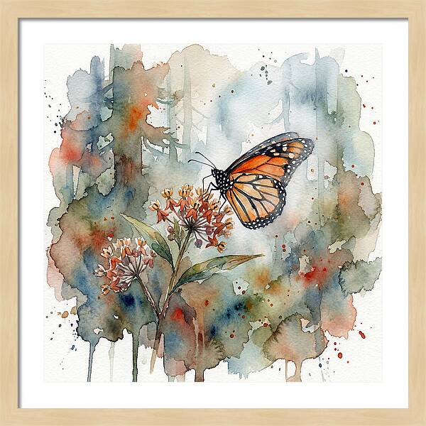Monarch Butterfly Among Blossoms